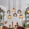 Ripoll Hanglamp, Kogellampje, Hanglamp Amber, Duidelijk, Rookkleurig, 6-lichts