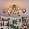 Ripoll Plafondlamp, Kogellampje Amber, Rookkleurig, 10-lichts