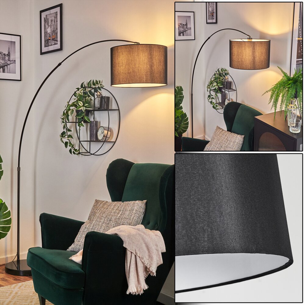 Soungou Staande lamp Chroom, Zwart, 1-licht main product photo