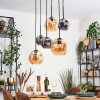 Ripoll Hanglamp, Kogellampje, Hanglamp Amber, Rookkleurig, 6-lichts