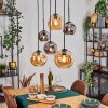 Ripoll Hanglamp, Kogellampje, Hanglamp Amber, Rookkleurig, 6-lichts