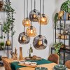 Ripoll Hanglamp, Kogellampje, Hanglamp Amber, Rookkleurig, 6-lichts