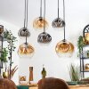 Ripoll Hanglamp, Kogellampje, Hanglamp Amber, Duidelijk, Rookkleurig, 6-lichts