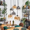Ripoll Hanglamp, Kogellampje, Hanglamp Amber, Duidelijk, Rookkleurig, 6-lichts