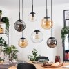 Gastor Hanglamp, Kogellampje, Hanglamp Amber, Duidelijk, Rookkleurig, 6-lichts