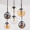 Gastor Hanglamp, Kogellampje, Hanglamp Amber, Duidelijk, Rookkleurig, 6-lichts