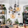 Gastor Hanglamp, Kogellampje, Hanglamp Amber, Duidelijk, Rookkleurig, 8-lichts