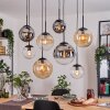 Gastor Hanglamp, Kogellampje, Hanglamp Amber, Duidelijk, Rookkleurig, 8-lichts