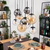Gastor Hanglamp, Kogellampje, Hanglamp Amber, Duidelijk, Rookkleurig, 8-lichts