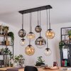 Gastor Hanglamp, Kogellampje, Hanglamp Amber, Duidelijk, Rookkleurig, 8-lichts