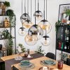 Gastor Hanglamp, Kogellampje, Hanglamp Amber, Duidelijk, Rookkleurig, 8-lichts