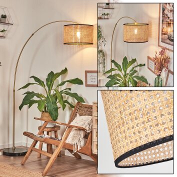Ramila Staande lamp Messing, Zwart, 1-licht