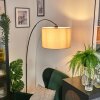 Soungou Staande lamp, Booglampen Chroom, Zwart, 1-licht, Stoffen lampenkap