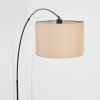 Soungou Staande lamp, Booglampen Chroom, Zwart, 1-licht, Stoffen lampenkap