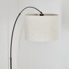 Bassagoda Staande lamp, Booglampen Chroom, Zwart, 1-licht, Stoffen lampenkap