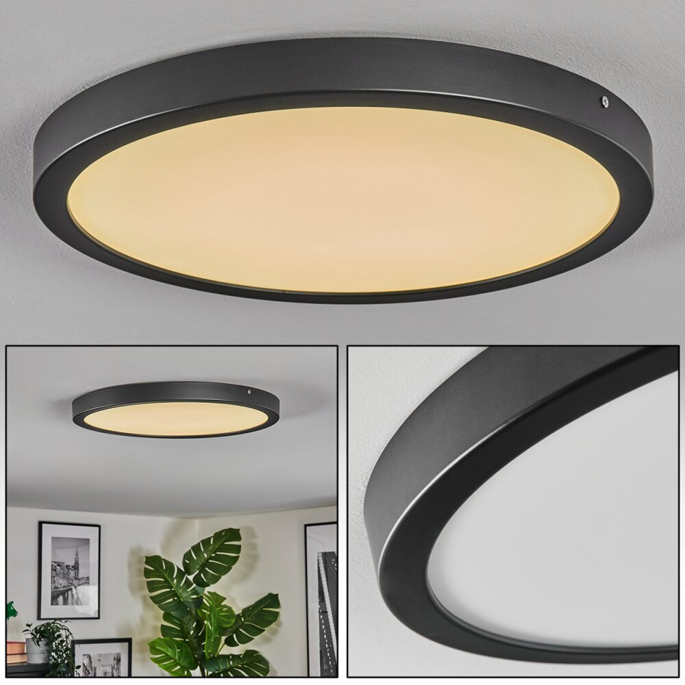 Isela Plafondlamp, Paneel LED Zwart, 1-licht main product photo