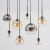 Koyoto Hanglamp, Kogellampje, Hanglamp Amber, Duidelijk, Rookkleurig, 8-lichts