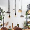 Koyoto Hanglamp, Kogellampje, Hanglamp Amber, Duidelijk, Rookkleurig, 6-lichts
