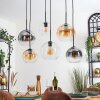 Koyoto Hanglamp, Kogellampje, Hanglamp Amber, Duidelijk, Rookkleurig, 6-lichts