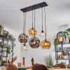 Ripoll Hanglamp, Kogellampje, Hanglamp Amber, Duidelijk, Rookkleurig, 6-lichts