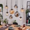 Gastor Hanglamp, Kogellampje, Hanglamp Amber, Chroom, Duidelijk, Rookkleurig, 8-lichts