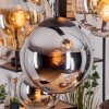 Gastor Hanglamp, Kogellampje, Hanglamp Amber, Chroom, Duidelijk, Rookkleurig, 8-lichts