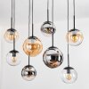 Gastor Hanglamp, Kogellampje, Hanglamp Amber, Chroom, Duidelijk, Rookkleurig, 8-lichts