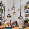 Ripoll Hanglamp, Kogellampje, Hanglamp Amber, Duidelijk, Rookkleurig, 6-lichts