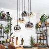 Ripoll Hanglamp, Kogellampje, Hanglamp Amber, Duidelijk, Rookkleurig, 6-lichts