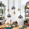 Ripoll Hanglamp, Kogellampje, Hanglamp Amber, Duidelijk, Rookkleurig, 6-lichts