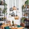Ripoll Hanglamp, Kogellampje, Hanglamp Amber, Duidelijk, Rookkleurig, 6-lichts