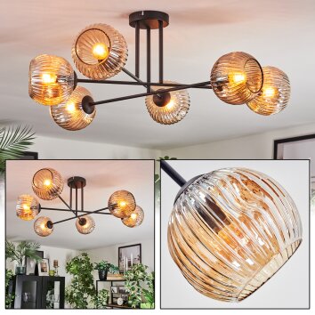 Ripoll Plafondlamp, Kogellampje Amber, 6-lichts