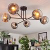 Ripoll Plafondlamp, Kogellampje Chroom, Duidelijk, Rookkleurig, 6-lichts