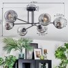 Ripoll Plafondlamp, Kogellampje Chroom, Duidelijk, Rookkleurig, 6-lichts