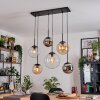 Gastor Hanglamp, Kogellampje, Hanglamp Amber, Chroom, Duidelijk, Rookkleurig, 6-lichts