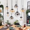 Gastor Hanglamp, Kogellampje, Hanglamp Amber, Duidelijk, Rookkleurig, 8-lichts