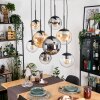 Gastor Hanglamp, Kogellampje, Hanglamp Amber, Duidelijk, Rookkleurig, 8-lichts
