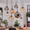 Gastor Hanglamp, Kogellampje, Hanglamp Amber, Chroom, Duidelijk, Rookkleurig, 8-lichts