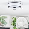 Elran Plafondlamp LED Zwart, Wit, 1-licht