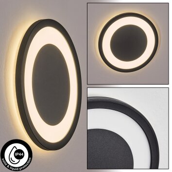 Gelan Wandlamp LED Zwart, Wit, 1-licht