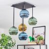 Koyoto Plafondlamp, Kogellampje Blauw, Goud, Groen, 5-lichts