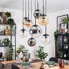Gastor Hanglamp, Kogellampje, Hanglamp Amber, Chroom, Duidelijk, Rookkleurig, 8-lichts