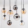 Gastor Hanglamp, Kogellampje, Hanglamp Amber, Chroom, Duidelijk, Rookkleurig, 8-lichts