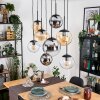 Gastor Hanglamp, Kogellampje, Hanglamp Amber, Chroom, Duidelijk, Rookkleurig, 8-lichts