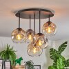 Ripoll Plafondlamp, Kogellampje Amber, Duidelijk, Rookkleurig, 5-lichts