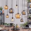Ripoll Hanglamp, Kogellampje, Hanglamp Amber, Duidelijk, Rookkleurig, 8-lichts
