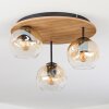 Ripoll Plafondlamp, Kogellampje Natuurlijke kleuren, Zwart, 3-lichts