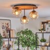 Ripoll Plafondlamp, Kogellampje Natuurlijke kleuren, Zwart, 3-lichts