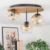 Ripoll Plafondlamp, Kogellampje Natuurlijke kleuren, Zwart, 3-lichts