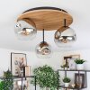 Ripoll Plafondlamp, Kogellampje Natuurlijke kleuren, Zwart, 3-lichts